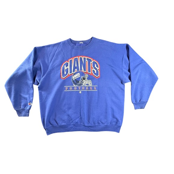 Vintage Champion New York Giants NFL Sweatshirt Men's XL Blue Cotton Pullover - Picture 1 of 10